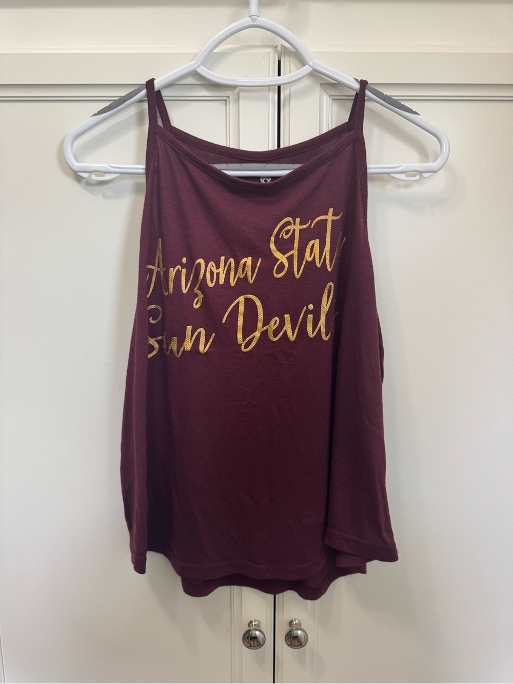 Colosseum Maroon Tank Top with Gold Script